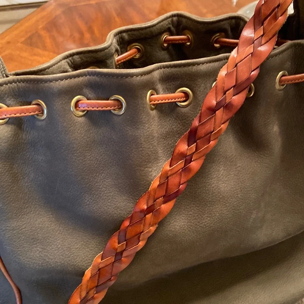 GHURKA Vintage Suede Shoulder Bag - Picture 1 of 10